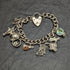 British vintage sterling silver charm bracelet 71g